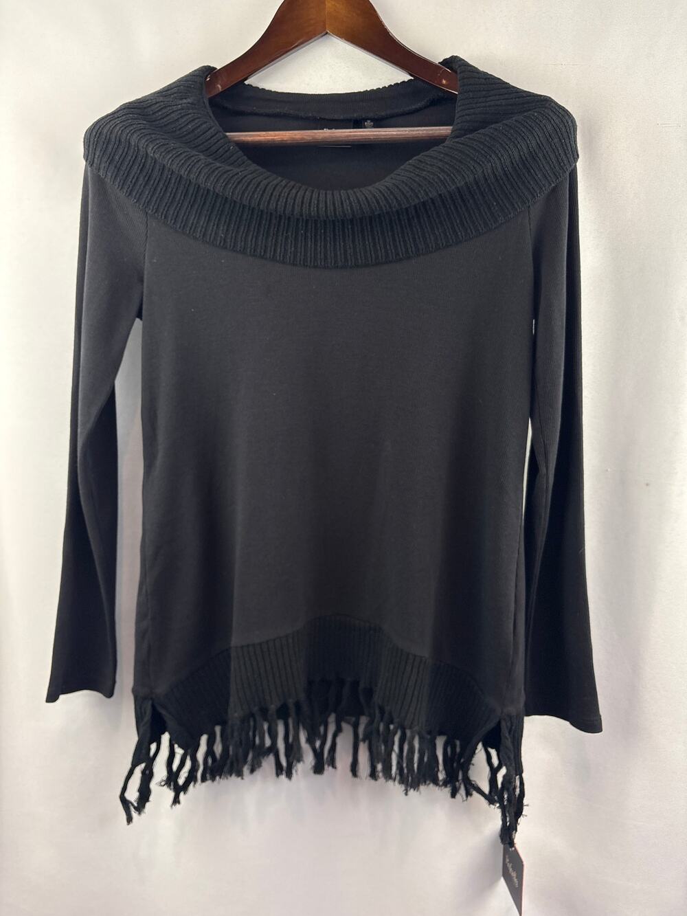Women’s Rafaella Small Black Off the Shoulder Sweater